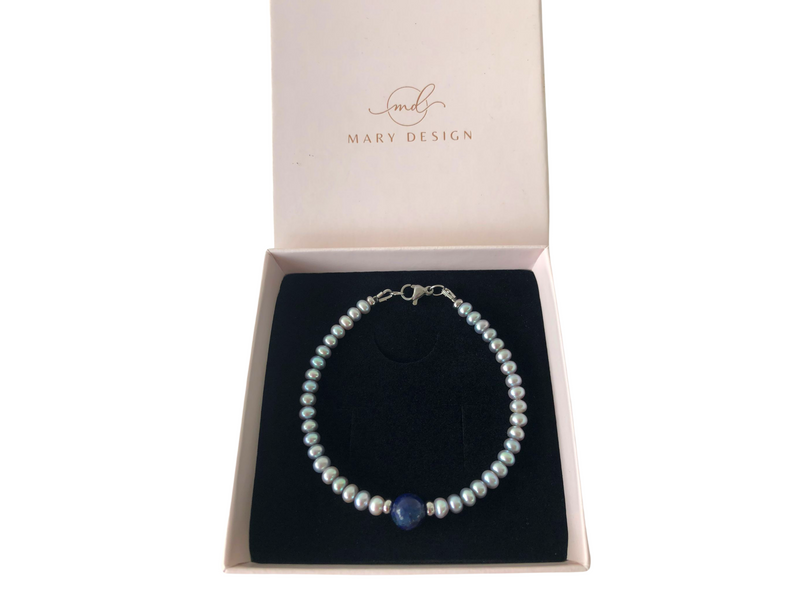 Bratara Perle si Lapis Lazuli