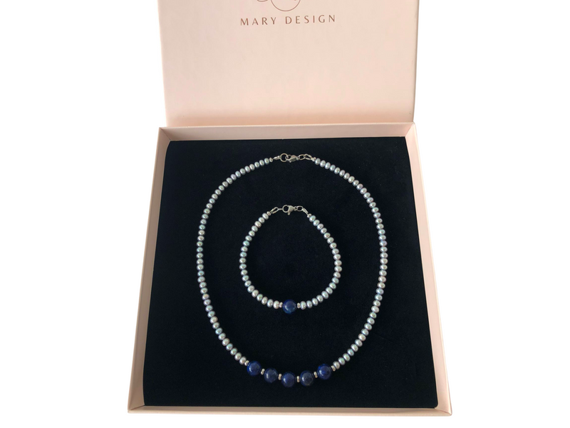 Bratara Perle si Lapis Lazuli