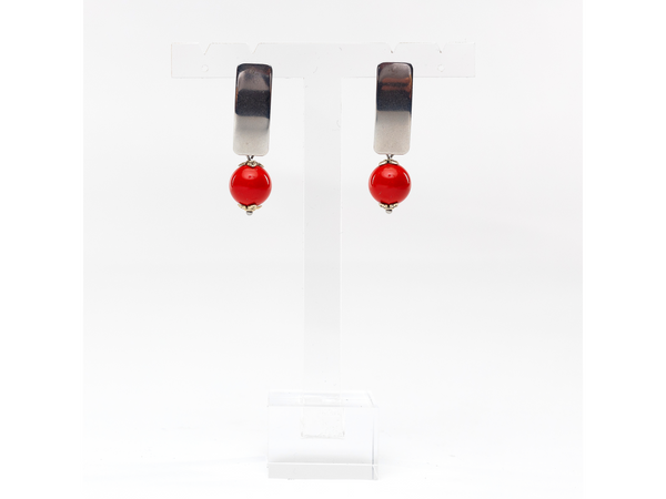 Red Swarovski earrings