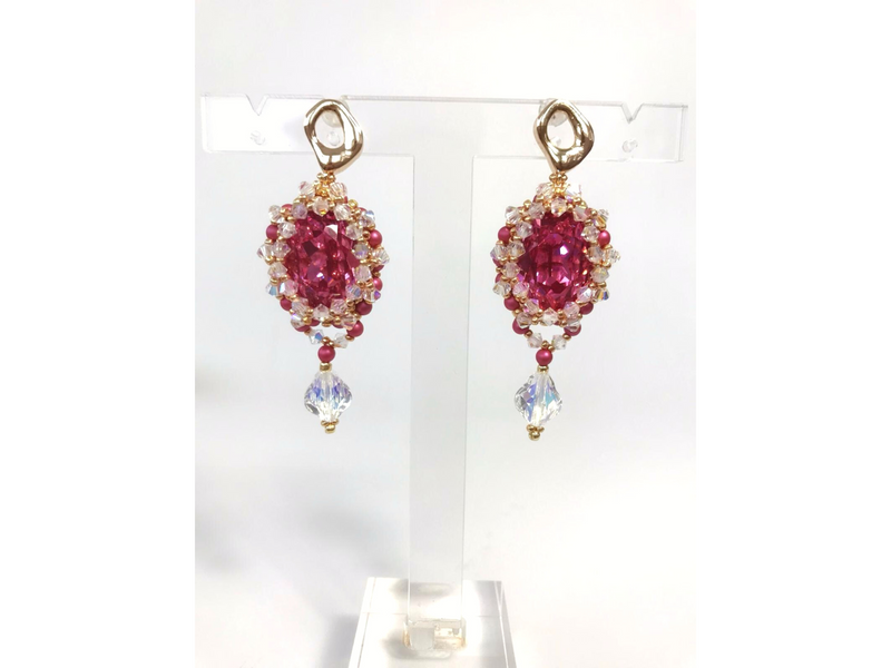 Cercei Swarovski Pink Mirage