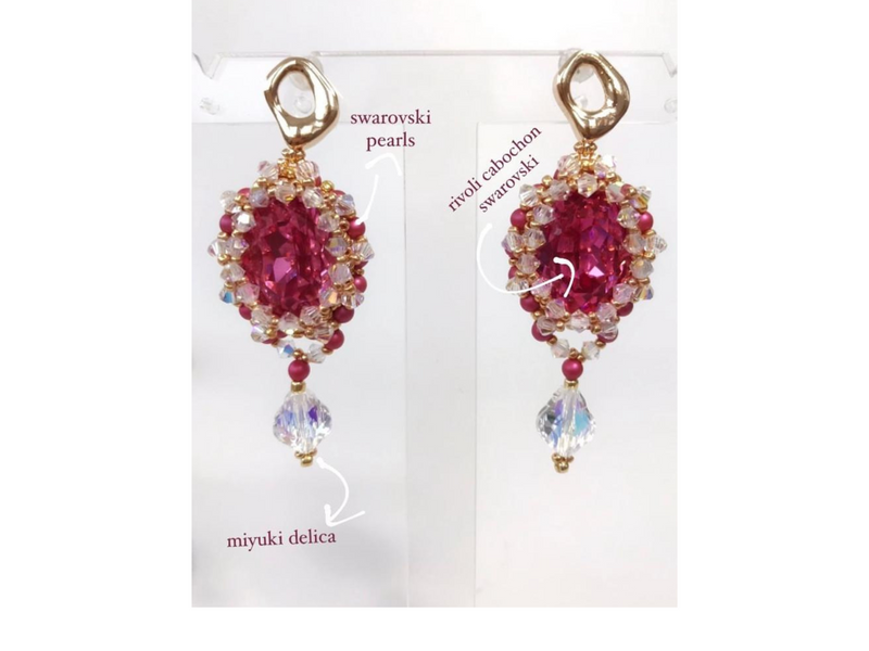 Cercei Swarovski Pink Mirage