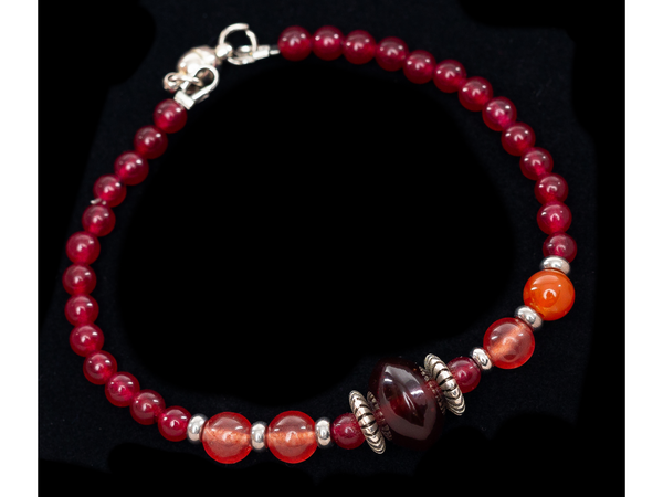 Garnet and Red Agate Bracelet