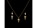 Set din Argint si Swarovski Baroque Triangle drop