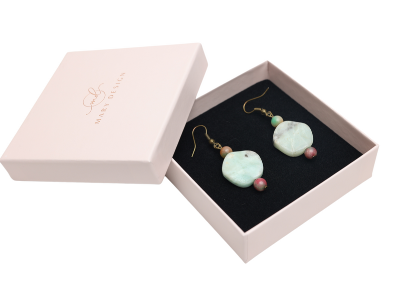 Green agate earrings