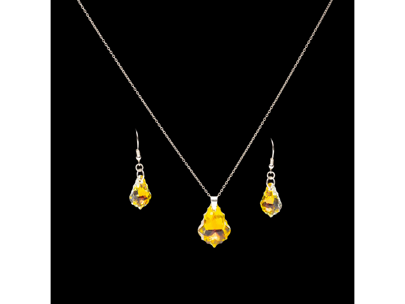 Silver and Swarovski Baroque set