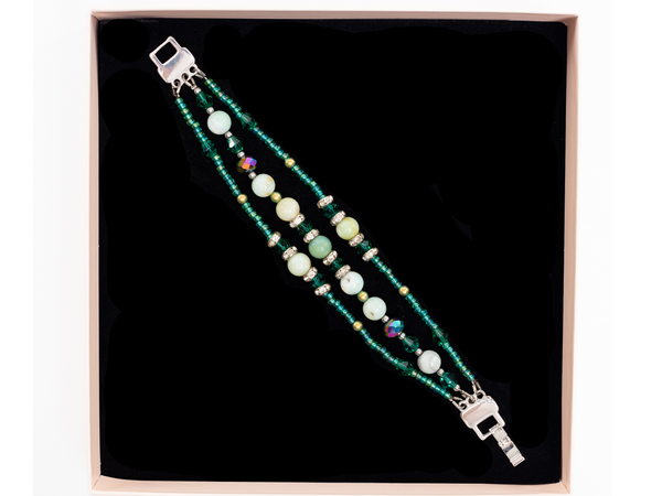 Green Jade multi-strand bracelet