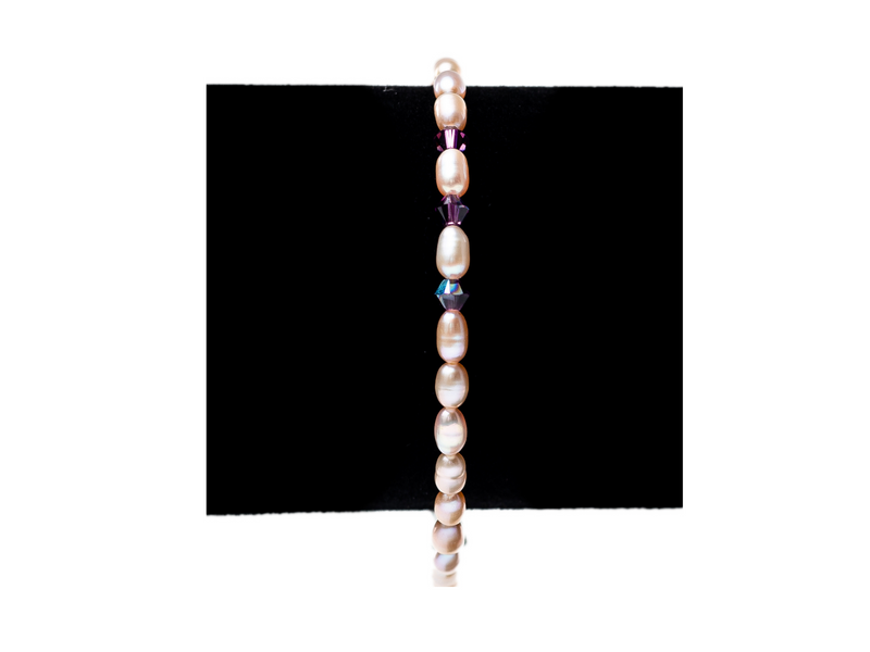 Bratara Perle si Swarovski Amethyst