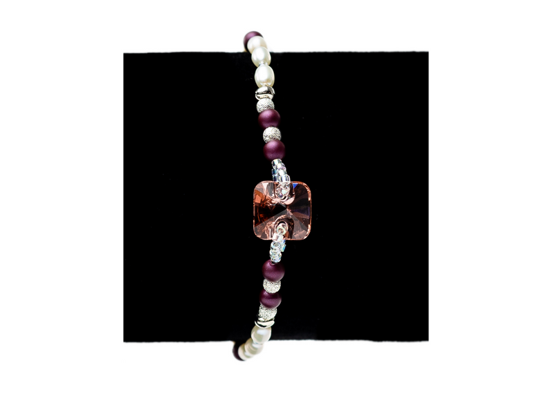 Pearl and Swarovski Elderberry Bracelet