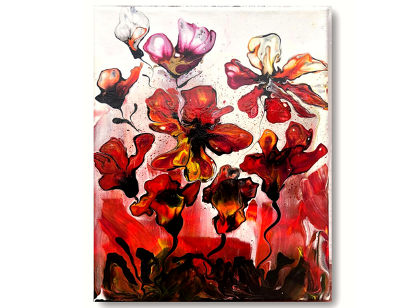 <transcy>Mixed Colors / Red Flowers pouring Canva</transcy>