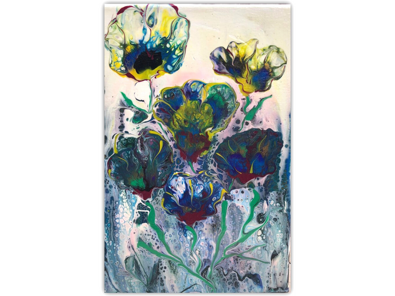 <transcy>Mixed Colors / Blue Flowers pouring Canva</transcy>