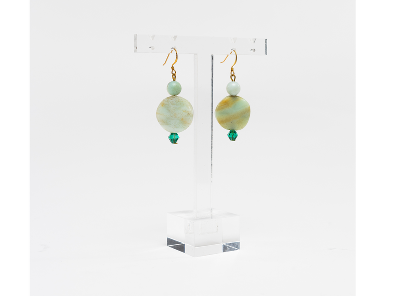 Green agate earrings