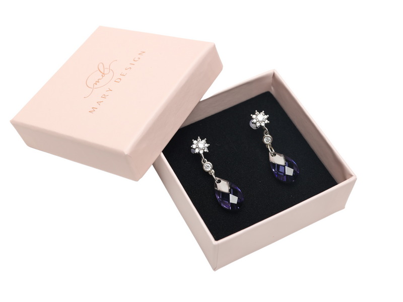 Cercei Argint si Swarovski Tanzanite
