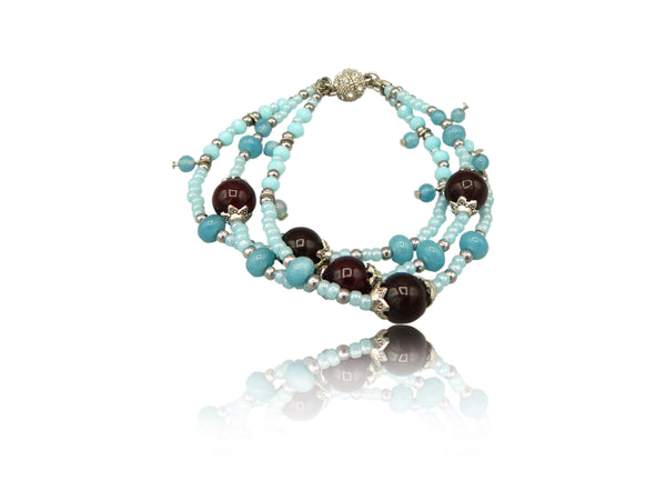 Garnet and Angelite Bracelet