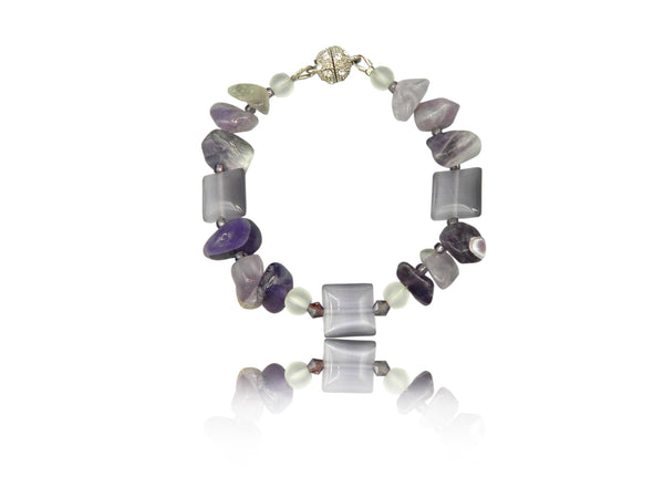 Amethyst and Cat's Eye Bracelet