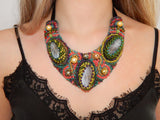 Statement necklace with precious stones