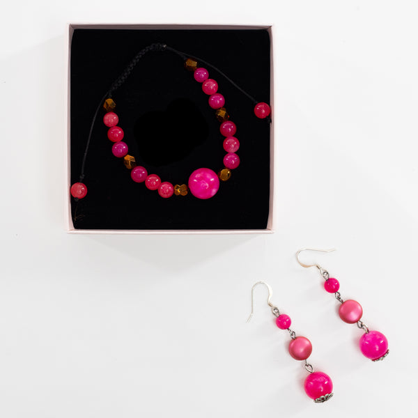 Fuchsia Agate Earrings