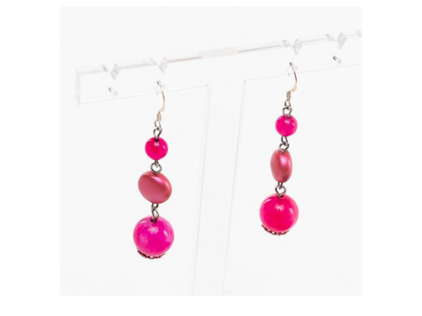 Fuchsia Agate Earrings