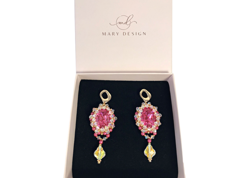 Cercei Swarovski Pink Mirage